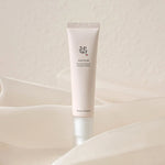Beauty of Joseon Revive Eye Serum Ginseng + Retinal 30ml tube on softly folded ivory fabric