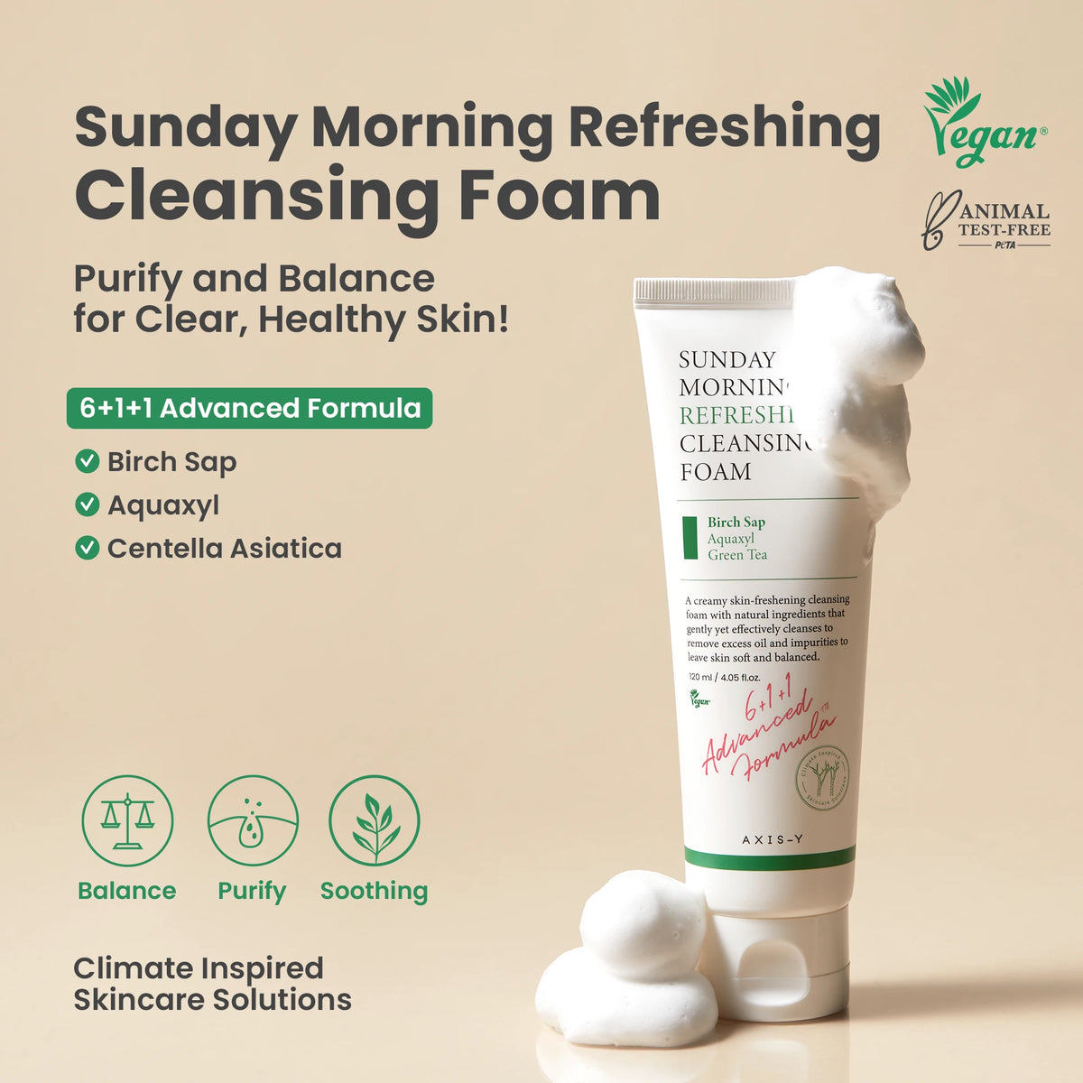 AXIS-Y Sunday Morning Refreshing Cleansing Foam 120ml — gallery view 2